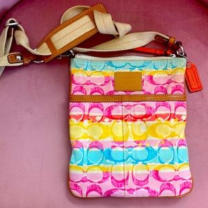 Coach multi-color crossbody purse